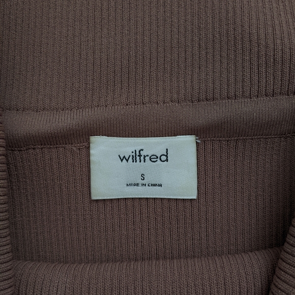 Aritzia Wilfred Croquis Off-Shoulder Ribbed Sweater in Mauve Brown size S - Picture 7 of 8